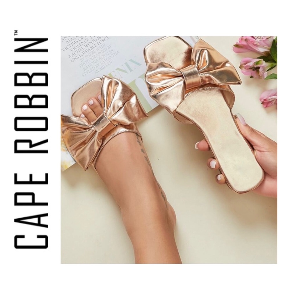 Rose Gold Bow Sandals